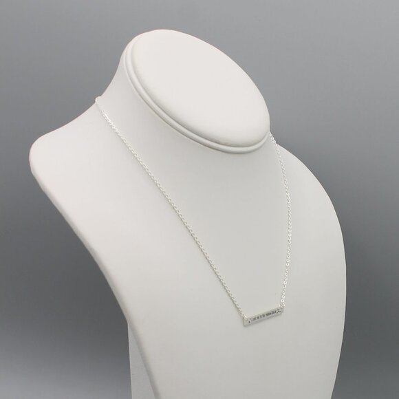 I Love You necklace silver tone bar - Picture 4 of 6